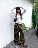 Clun Stud Eyelet Buckle Leather Shoulder Bag