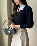 Meren Shirt Layered Knit Cardigan