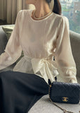 Viola Strap Satin Wrap Blouse