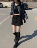 Crack square leather cross bag