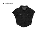 Kit Short Sleeve Snap Denim Shirt