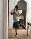 DOUBLE FRILL CAMO SKIRT
