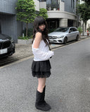 Dot Tiered Mini Skirt