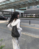 Defen Hood String Long Sleeve T-shirt