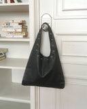 Sheet Eyelet Leather Shoulder Bag