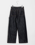 Finny Painter Stitched Rivet Brushed Denim Pants