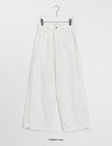 Homoki Side Pintuck Back Adjust Wide Cotton Pants