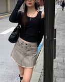 Abyss Washing Denim Mini Skirt