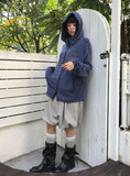 LETTERING STRIPE KNIT HOODIE