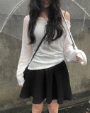 Lux Wrap Flare Mini Skirt