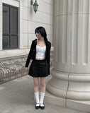 Seat Diagonal Belt Mini Skirt
