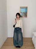Domen See-through Ribbon Bolero Cardigan