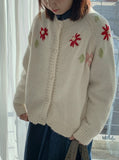 Gella flower embroidery knit cardigan