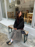 Wendell Check Frill Banding Long Skirt