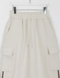 Dubs line brushed cargo long skirt