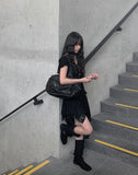 Flan Unbalanced Tiered Lace Skirt