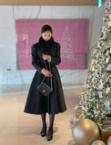 Abode No Collar Puff Flare Long Coat
