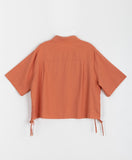 Glit Shirring Ribbon Crop Shirt