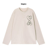 ALL THAT Henley Neck Long Sleeve T-Shirt