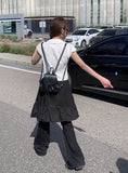 Adam Pintuck Midi Cotton Flare Skirt