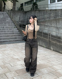 Hako Sand Washing Pintuck Wide Pants