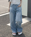 Aker Hood Washing Wide Denim Pants