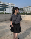 Sou pleats mini skirt
