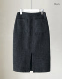 Coner Tweed Split Skirt
