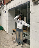 Akira brushed printed crop hood zip-up