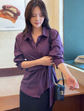 Demore Wrap Collar Shirt Blouse