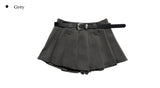 In-the-Low Belt Pleated Skirt Pants