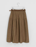 Enno Belt Corduroy Banding Long Skirt
