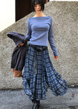 FRILL WAVE CHECK SKIRT