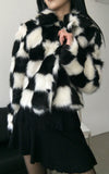 Alice Chess Fur Jacket
