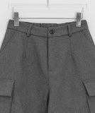 Hibelo Banding Wool Cargo Bermuda Pants