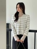 Erina Stripe Knit Jacket Cardigan