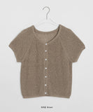 Hitu Summer Openwork Knit Short Sleeve Cardigan