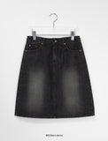 Ucho Washing Denim Midi Skirt