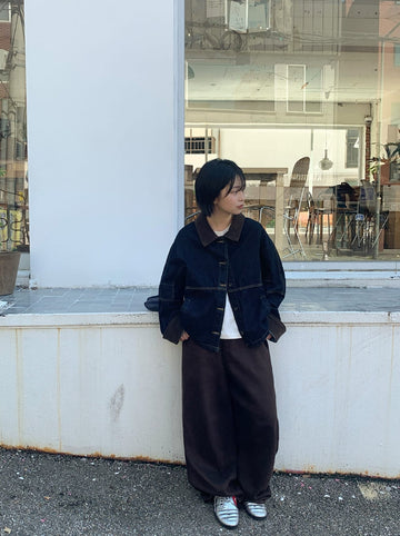 Hoyden color matching collar stitch denim jacket