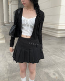 Seat Diagonal Belt Mini Skirt