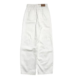 Snuggle White Cotton Wide Pants
