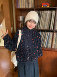 Etohi Flower Button Crop Fleece Jacket