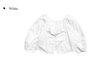 Brett Off-Shoulder Square Neck Shirring Blouse