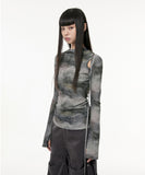 Cut-out Turtleneck Long Sleeve