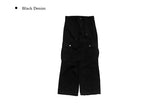 Denti Black Blue Cargo Strap Wide Pants