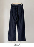 Press Cotton Wide Banding Denim Pants