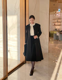 Abode No Collar Puff Flare Long Coat