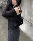 Center Hood Crop Cardigan