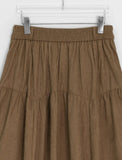 Enno Belt Corduroy Banding Long Skirt
