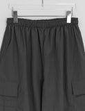 Wet Nylon Cargo Wide Pants